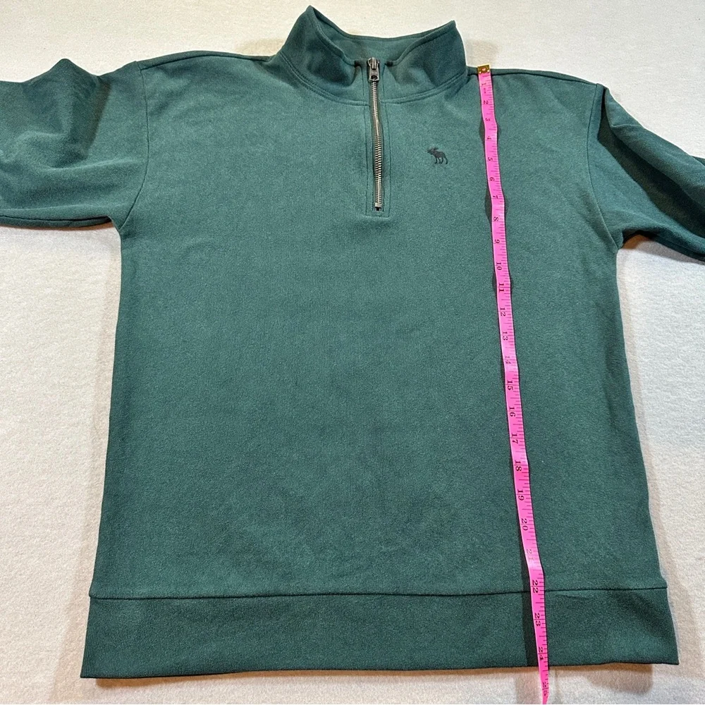 Abercrombie Kids Boys‎ 15/16 Relaxed Fit Quarter Zip Pullover Teal Cozy Warm